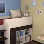 Baby loft bed with storage space