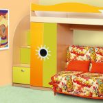 Children's retractable bed sofa Sun