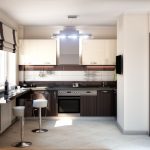 Kitchen design in modern hi-tech style