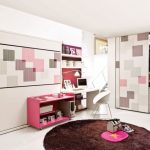 Designer bedroom for girls with a transforming bed