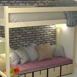 Dvojlůžková loftová postel pro úsporu místa
