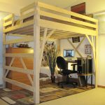 Double bed made of wood