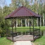 summer gazebo from the profile pipe