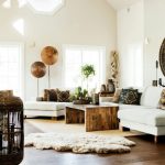 Eco-style na living room na may American walnut