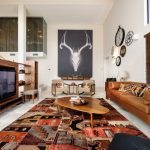 Walnut-colored living room