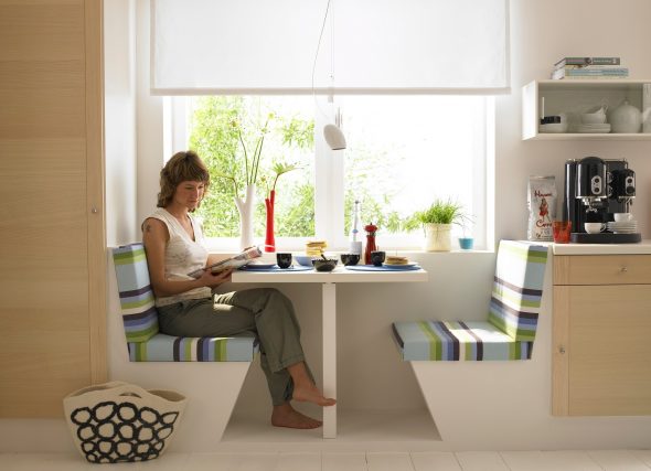 An interesting solution to the design of the table for a small kitchen