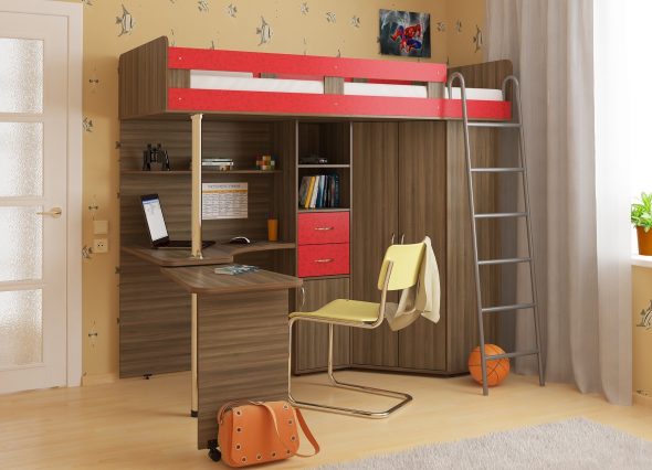 Compact children's furniture for a small room