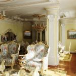 Magandang living room na baroque