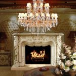 Beautiful fireplace in the living room baroque
