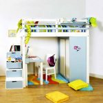 Loft bed with locker and play area