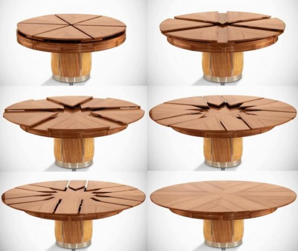 Okrągły rozkładany stół