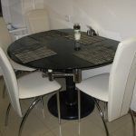 Round table and high back chairs for the kitchen