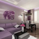 Lavender shades sa dining room at living room