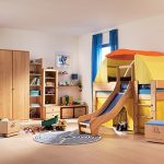 Bedroom furniture for a boy with an unusual bed