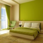 Minimale kleuren en inrichting in moderne slaapkamerstijl