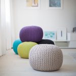 Soft knitted ottomans