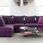 Soft velor sofa purple
