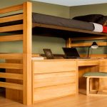 Single loft bed for adults with work area
