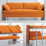 Oranžinė sofa-lova transformatorius