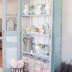 Mint-colored open cabinet