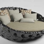 Wicker sofa bed round shape