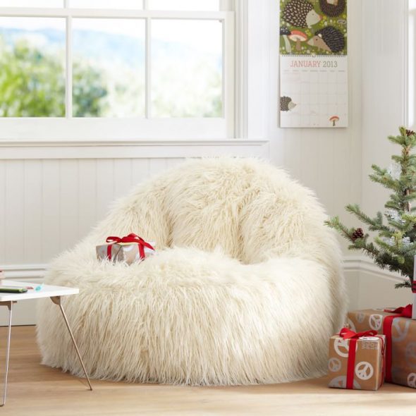 Fluffy fur chair