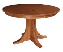 Składany okrągły stół wykonany z drewna