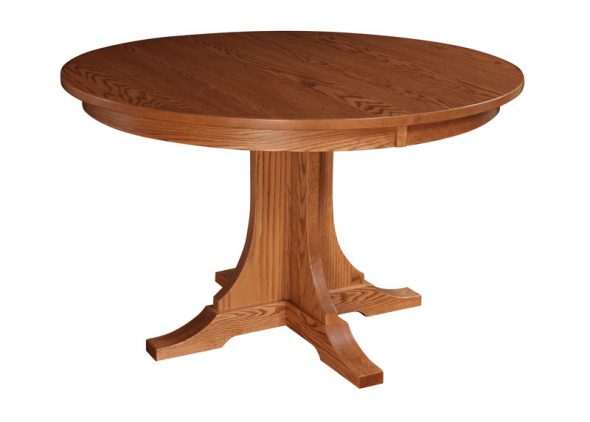Folding round table made of wood