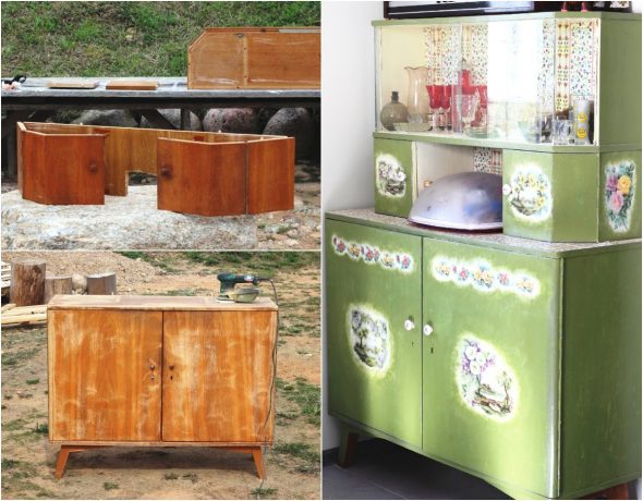 Restoration and decoration of the old kitchen buffet of the Soviet era