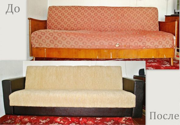 Sovietinės sofos restauravimas