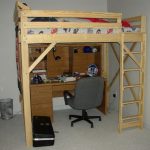 Homemade wood loft bed for an adult