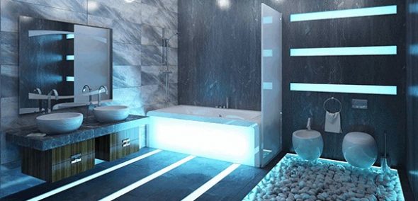 Vonios kambario santechnika modernaus stiliaus