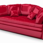 Elegancka czerwona kanapa w kształcie okrągłym