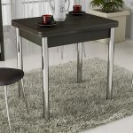 Folding dining table with chrome legs