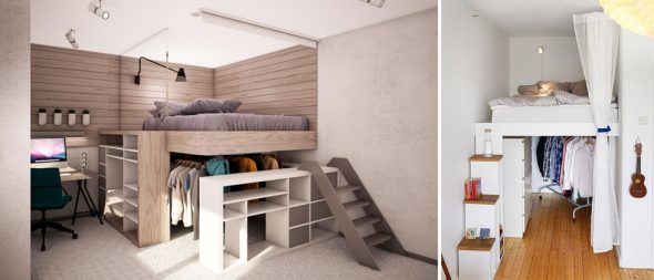 Loft-style bedroom