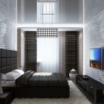 Bedroom Waves sa high-tech na estilo