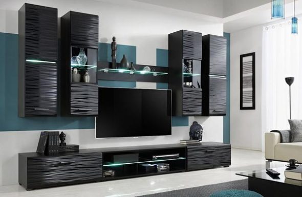 Stylish black living room