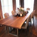 Spacious dark walnut dining room table