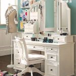 makeup table with chair