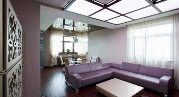 Jídelní obývací pokoj ve stylu minimalismu