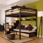 Comfortable loft bed with sofa downstairs