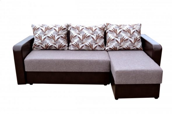 Corner sofa na puno ng polyurethane foam