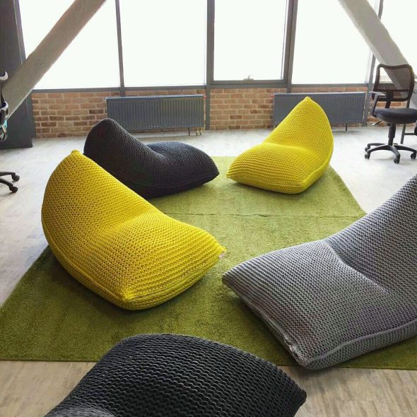 Cozy knitted chairs