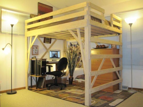 High bed-loft with sides