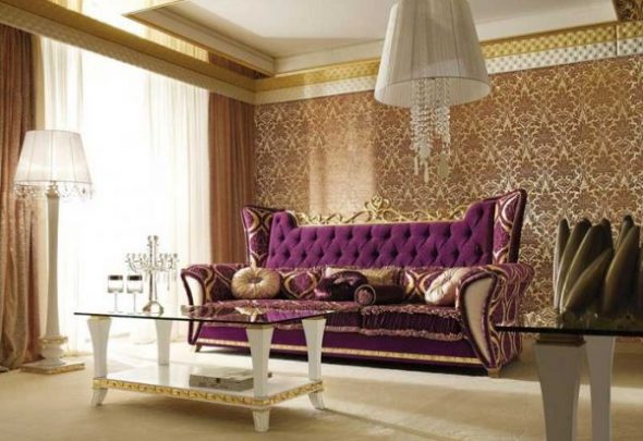 Złoty klasyczny salon