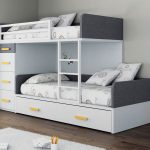 White-gray bed for teens