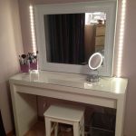 White glossy illuminated dressing table
