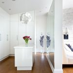 White wardrobe partition for zoning