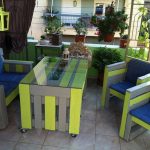 Colored furniture from pallets