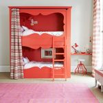 Children's bunk bed with a curtain